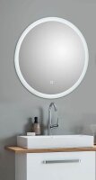 MÖBELPARTNER Spiegel mit Beleuchtung Bjarne 153131 silber 60,0 x 30,0 x 60,0 cm