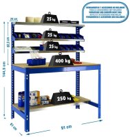 Simonrack Werkbank SIMONWORK BT1 900 blau 91,0 x 61,0 x...