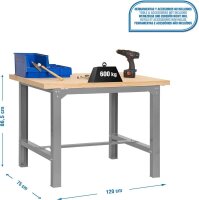 Simonrack Werkbank SIMONWORK BT6 PLYWOOD 1200 grau 120,0...