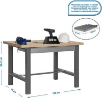 Simonrack Werkbank SIMONWORK BT6 BOX PLYWOOD 1200 grau 1...