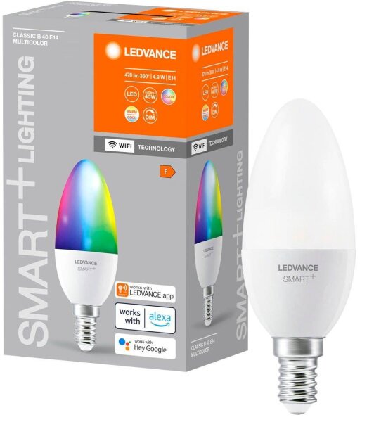 LEDVANCE WLAN-Lampe SMART+ WiFi Classic B40 RGBW E14 4,9 W matt, 1 St.