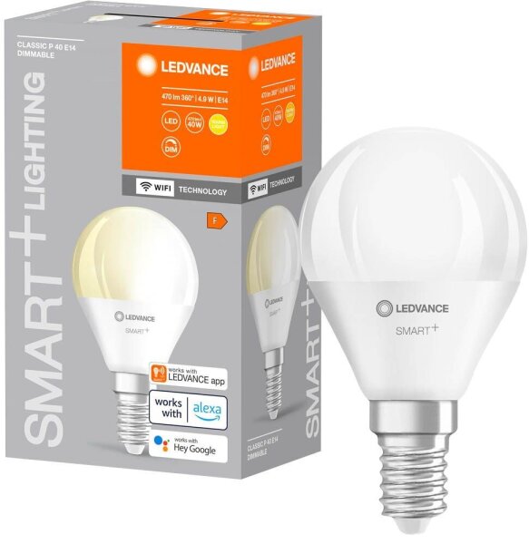 LEDVANCE WLAN-Lampe SMART+ WiFi Classic P40 DIM E14 4,9 W matt  ( 4058075778610 )