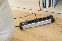 brennenstuhl Premium-Alu-Line 6-fach Steckdosenleiste mit Schalter 3,0 m schwarz