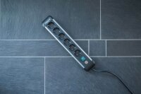 brennenstuhl Premium-Alu-Line 6-fach Steckdosenleiste mit Schalter 3,0 m schwarz