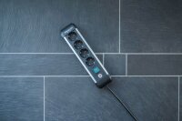 brennenstuhl Premium-Alu-Line 4-fach Steckdosenleiste mit Schalter 1,8 m schwarz