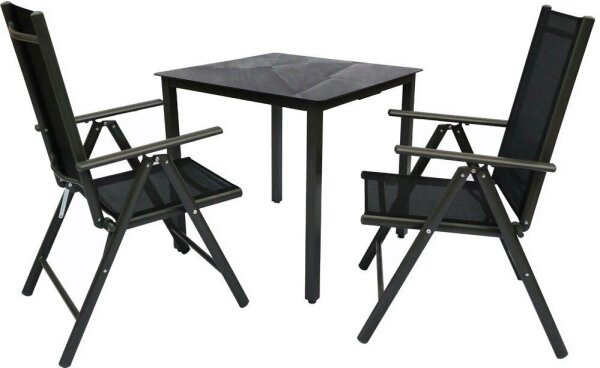 VCM my garden Sitzgruppe anthrazit Textilene, Metall, 3-teilig