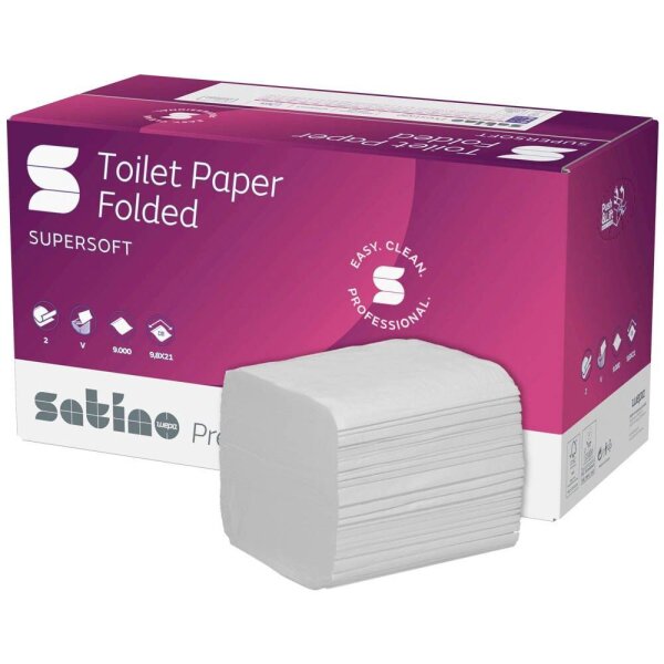 Satino Einzelblatt-Toilettenpapier prestige BT1 System 2-lagig, 9.000 Tücher  ( 65680 )