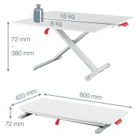 LEITZ Ergo Cosy mit Ablage Schreibtischaufsatz grau , 1 St.