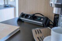 brennenstuhl Alu-Office-Line 4-fach Steckdosenleiste mit Schalter 1,8 m schwarz