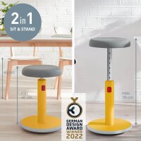 LEITZ Sitz- & Stehhocker Ergo Cosy 65180019 grau, gelb, 1 St.