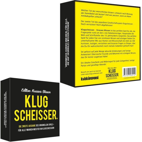 kylskapspoesi Klugscheisser 2 Black Edition Kartenspiel, 1 St.
