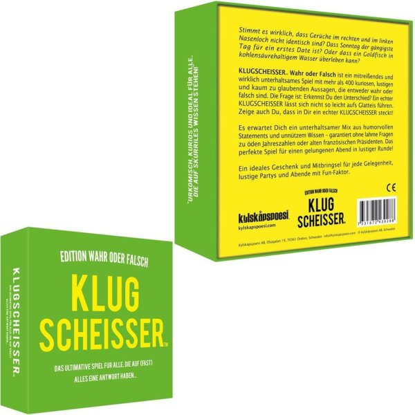 kylskapspoesi Klugscheisser – Wahr oder Falsch Edition Kartenspiel, 1 St.