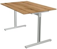 Kerkmann Form 1 Schreibtisch eiche rechteckig, T-Fuß-Gestell silber 120,0 x 80,0 cm