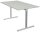 Kerkmann Form 1 Schreibtisch lichtgrau rechteckig, T-Fuß-Gestell silber 140,0 x 80,0 cm