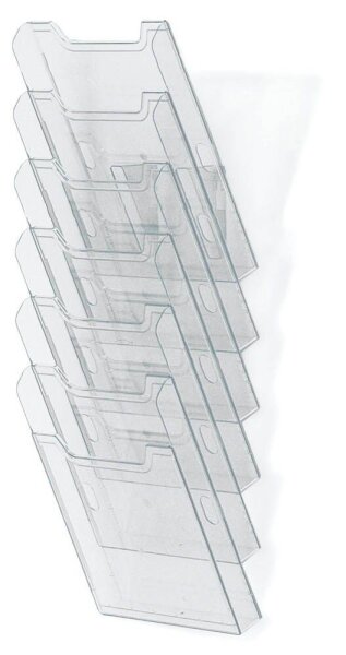 Exacompta Wandprospekthalter transparent DIN A4 6 Fächern 23,9 x 15,5 x 66,5 cm, 1 St.
