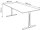 Kerkmann Form 1 Schreibtisch lichtgrau rechteckig, T-Fuß-Gestell silber 180,0 x 80,0 cm