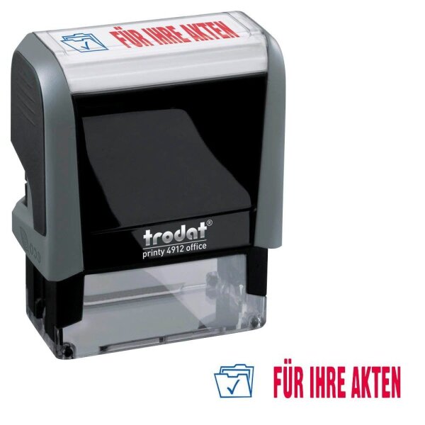 "trodat Textstempel ""Für Ihre Akten"" printy 4912 office selbstfärbend blau, ro  ( 795854 )