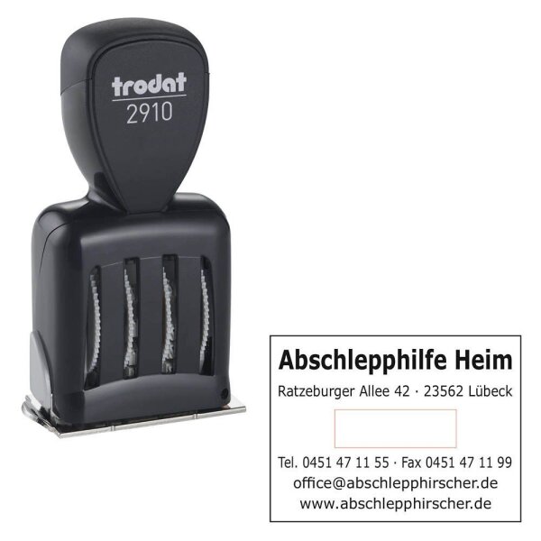 trodat Datumstempel mit Text individualisierbar Classic 2910 P10 ohne Logo, 1 St. -  Nachträglich per Gutschein personalisieren