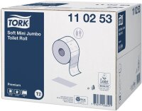 TORK Jumbo-Toilettenpapier T2 Premium Mini 2-lagig Recyclingpapier, 12 Rollen