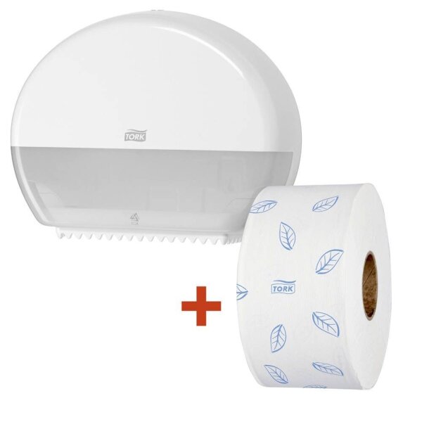 TORK Toilettenpapierspender-Set Elevation T2 Mini 955000 weiß Kunststoff, 1 Set