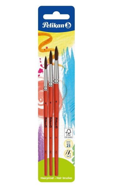 Pelikan 23 Pinsel-Set Größe 4, 6, 8, 3-teilig