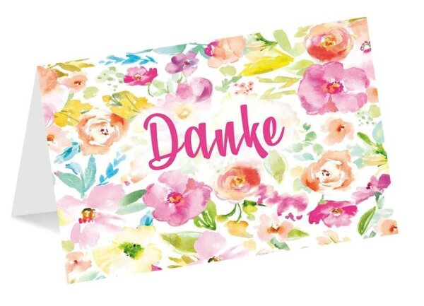 LUMA Dankeskarte Blumenrand LU2365 DIN B6, 1 St.