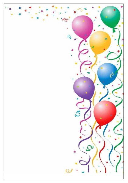 LUMA Motivpapier bunte Luftballon Motiv DIN A4 100 g/qm 50 Blatt