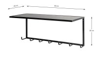 HAKU Möbel Wandgarderobe 25511 schwarz Metall 7...