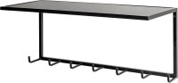 HAKU Möbel Wandgarderobe 25511 schwarz Metall 7 Haken 60,0 x 25,0 cm, 1 St.