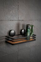 WENKO Static-Loc® Alba Duschkorb Stahl, Bambus