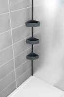 WENKO Teleskop-Duschregal Villata schwarz 28,0 x 20,5 x 78,0-275,0 cm