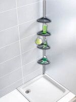 WENKO Teleskop-Duschregal Compact silber 26,0 x 19,5 x...