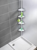 WENKO Teleskop-Duschregal Compact weiß 26,0 x 19,5...