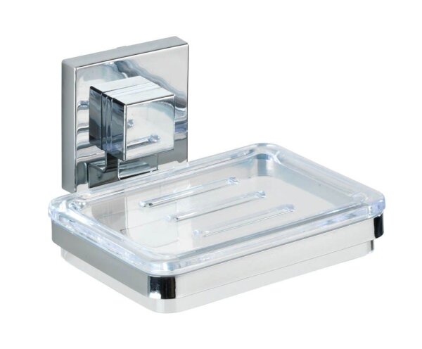 WENKO Seifenschale Wandmontage  Quadro silber, 1 St.