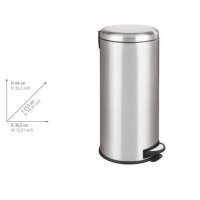 WENKO Leman Mülleimer 30,0 l silber, 1 St.