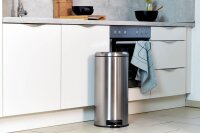 WENKO Leman Mülleimer 30,0 l silber, 1 St.