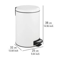 WENKO Leman Mülleimer 12,0 l weiß, 1 St.