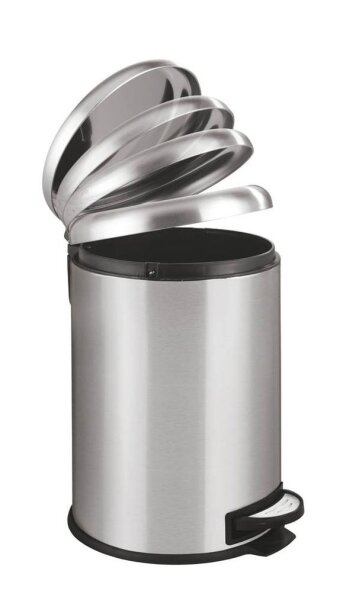WENKO Leman Mülleimer 20,0 l silber, 1 St.