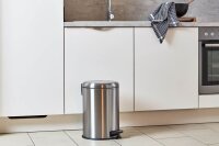 WENKO Leman Mülleimer 20,0 l silber, 1 St.