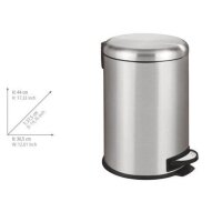 WENKO Leman Mülleimer 20,0 l silber, 1 St.