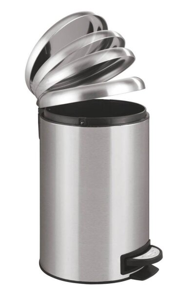 WENKO Leman Mülleimer 12,0 l silber, 1 St.
