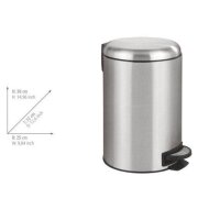 WENKO Leman Mülleimer 12,0 l silber, 1 St.