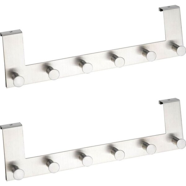 WENKO Türgarderoben Celano mit 2x 6 Haken silber, 2 St.