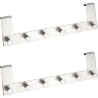 WENKO Türgarderoben Celano mit 2x 6 Haken silber, 2 St.