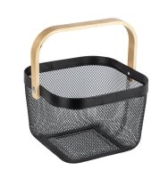 WENKO Bambusa Aufbewahrungskorb schwarz 25,0 x 25,0 x...