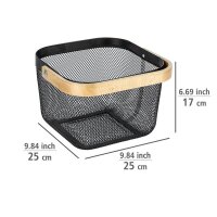 WENKO Bambusa Aufbewahrungskorb schwarz 25,0 x 25,0 x...