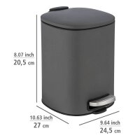 WENKO Alassio Kosmetikeimer 5,0 l grau, 1 St.