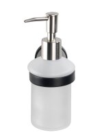 WENKO Seifenspender Udine 25010100 weiß/anthrazit Edelstahl, Glas 200,0 ml, 1 St.