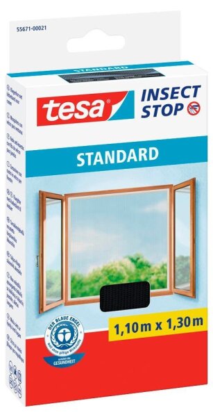 tesa Fliegengitter Insect Stop Standard anthrazit 1,1 x 1,3 m