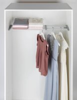 WENKO Teleskop-Garderobe 50609100 silber Metall 5 Haken 70,0-120,0 x 3,0 cm, 1 St.